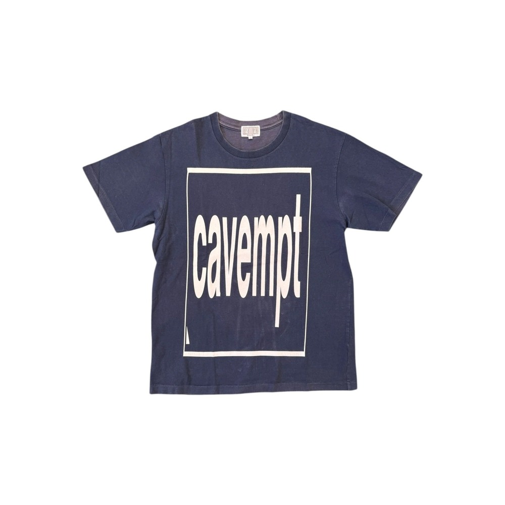 Cavempt T-Shirt Mens Large Navy Blue Good Square Logo Graphic Tee